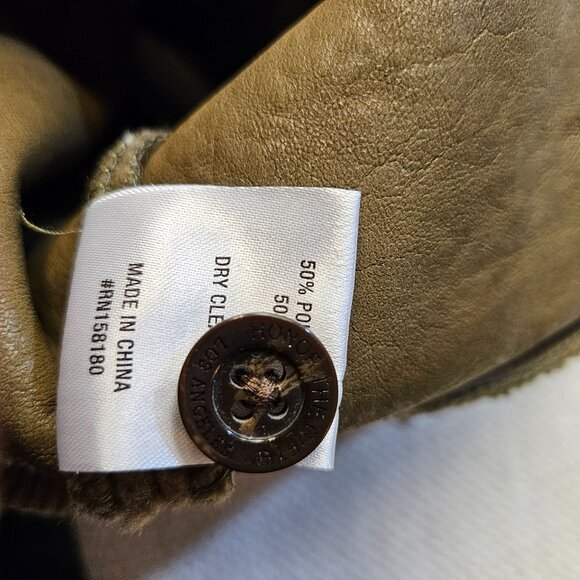 Honor The Gift Olive Brown Sherpa Vest XL With Button Front Embroidered H Logo - Picture 10 of 14